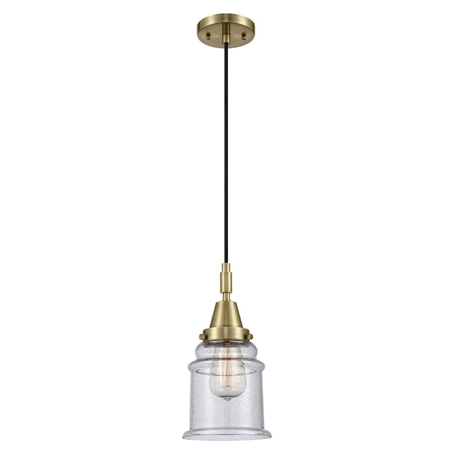 Innovations Caden Canton 6" Cord Mini Pendant, AB/Seedy - 447-1P-AB-G184