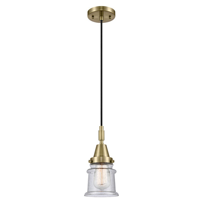 Innovations Caden Canton 5" Cord Mini Pendant, AB/Seedy - 447-1P-AB-G184S