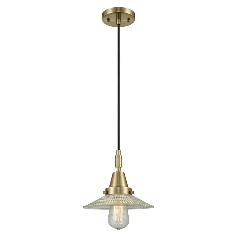 Innovations Caden 1Lt 9" Cord Mini Pendant, Antique Brass/Clear - 447-1P-AB-G2