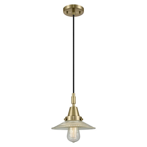 Innovations Caden 1Lt 9" Cord Mini Pendant, Antique Brass/Clear - 447-1P-AB-G2