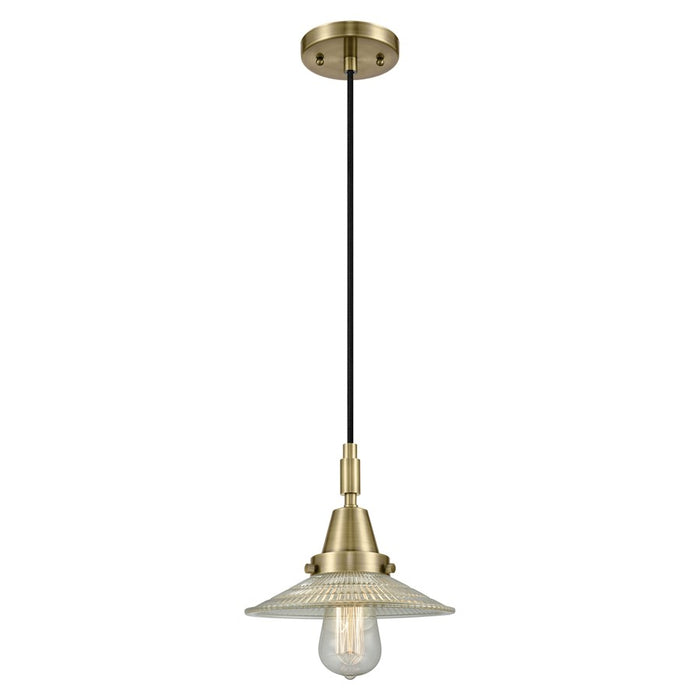 Innovations Caden 1Lt 9" Cord Mini Pendant, Antique Brass/Clear - 447-1P-AB-G2