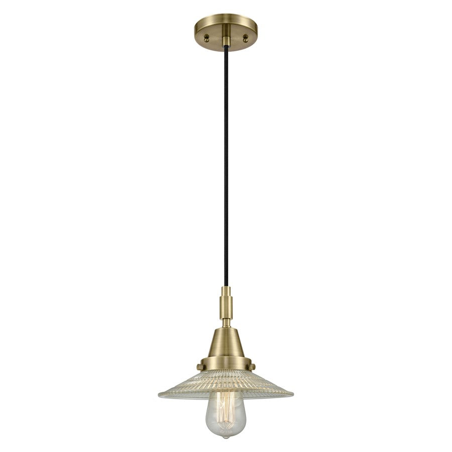 Innovations Caden 1Lt 9" Cord Mini Pendant, Antique Brass/Clear - 447-1P-AB-G2