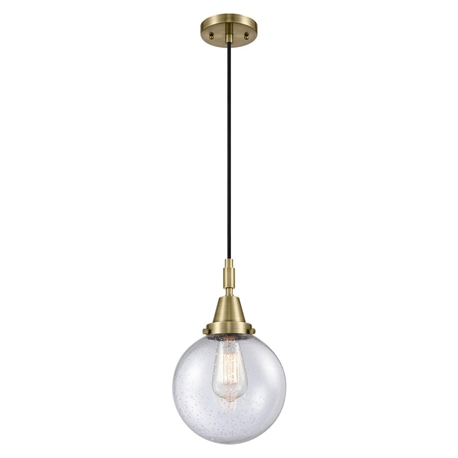 Innovations Caden Beacon 8" Cord Mini Pendant, AB/Seedy - 447-1P-AB-G204-8