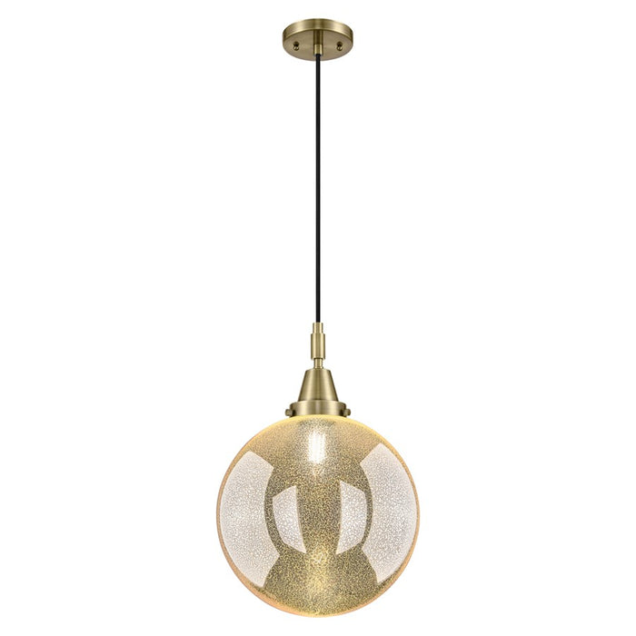 Innovations Caden Beacon 12" Cord Mini Pendant, AB/Merc - 447-1P-AB-G208-12