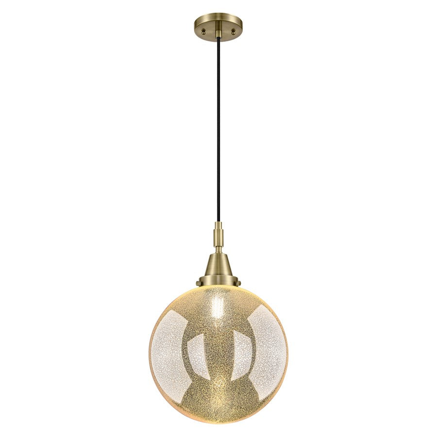 Innovations Caden Beacon 12" Cord Mini Pendant, AB/Merc - 447-1P-AB-G208-12