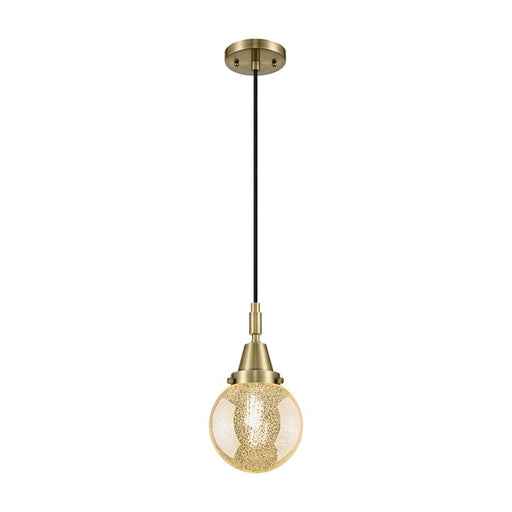 Innovations Caden Beacon 1Lt 6" Cord Mini Pendant, AB/Mercury - 447-1P-AB-G208-6