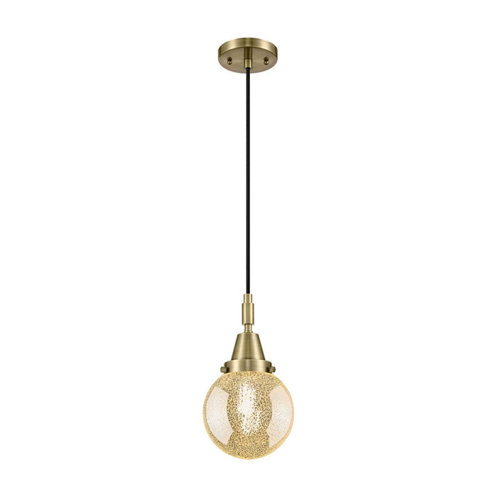 Innovations Caden Beacon 1Lt 6" Cord Mini Pendant, AB/Mercury - 447-1P-AB-G208-6