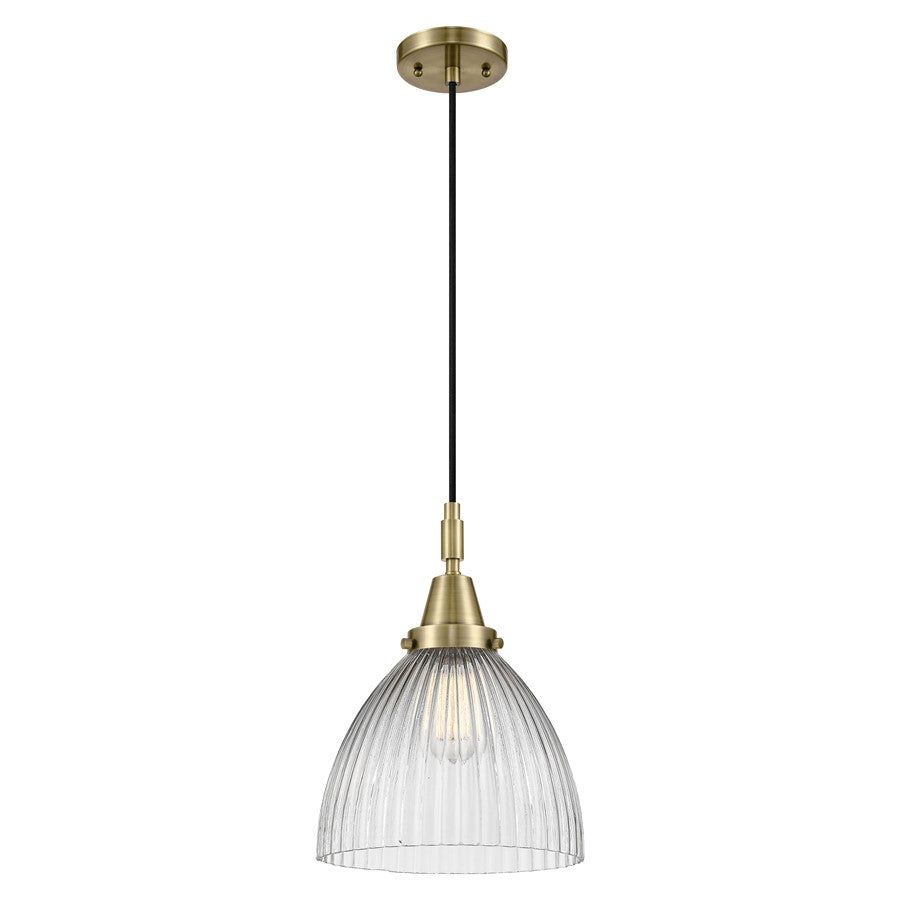 Innovations Caden Seneca Falls 10" Cord Mini Pendant, AB/Clear - 447-1P-AB-G222