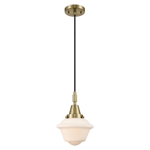 Innovations Caden Oxford 7" Cord Mini Pendant, AB/White - 447-1P-AB-G531