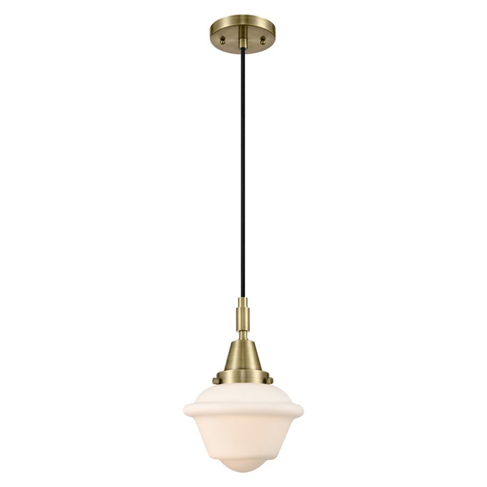 Innovations Caden Oxford 7" Cord Mini Pendant, AB/White - 447-1P-AB-G531
