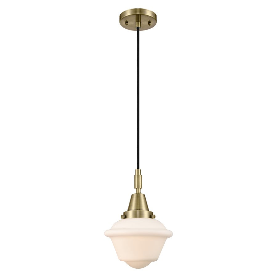 Innovations Caden Oxford 7" Cord Mini Pendant, AB/White - 447-1P-AB-G531