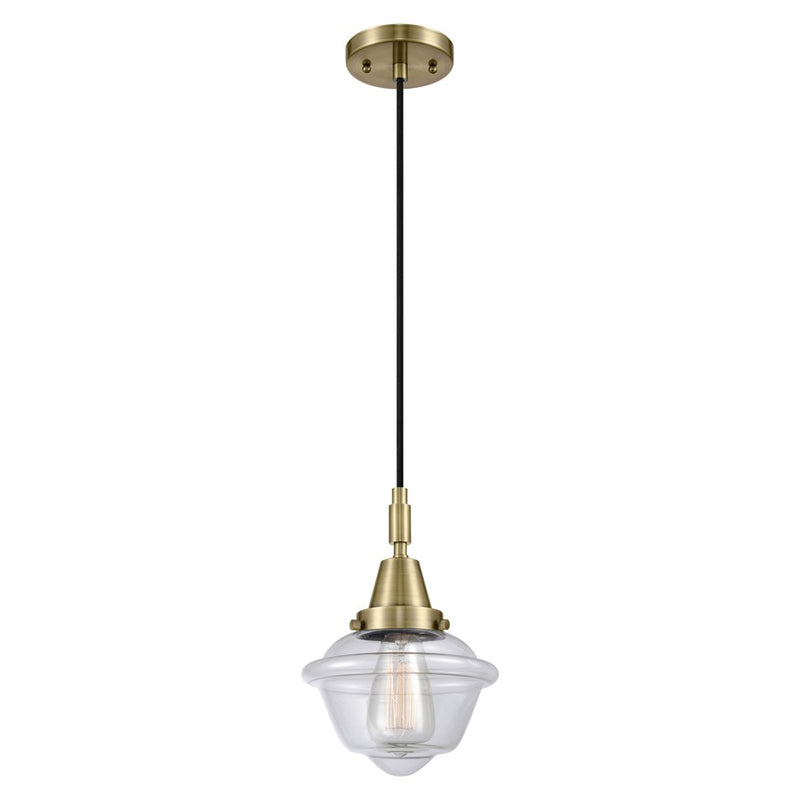 Innovations Caden Oxford 7" Cord Mini Pendant, AB/Clear - 447-1P-AB-G532