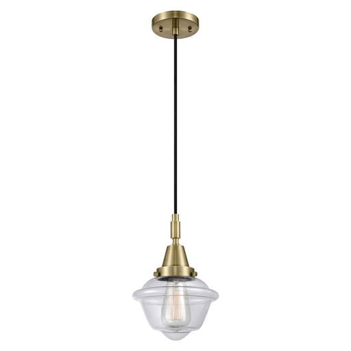 Innovations Caden Oxford 7" Cord Mini Pendant, AB/Clear - 447-1P-AB-G532