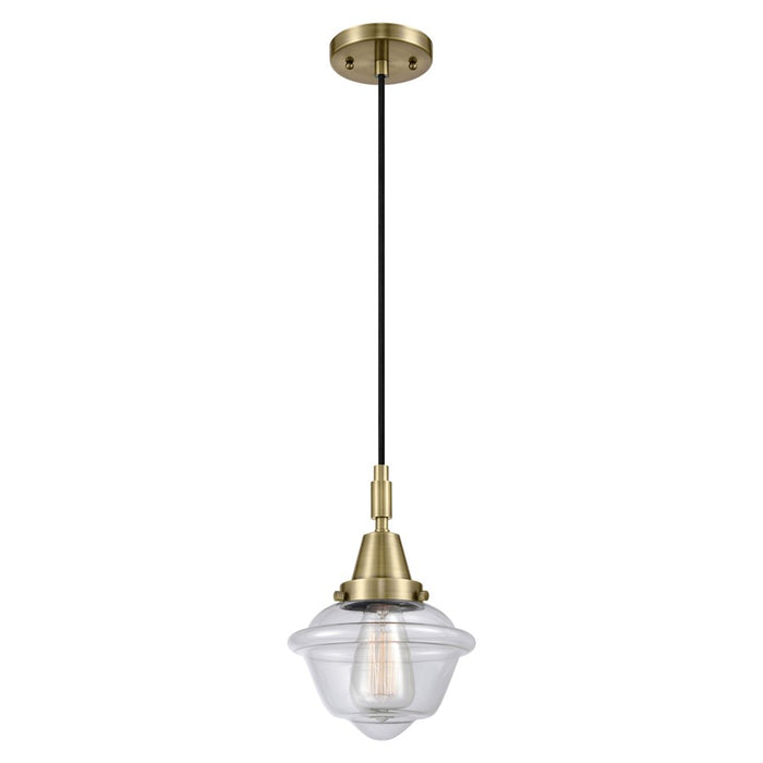 Innovations Caden Oxford 7" Cord Mini Pendant, AB/Clear - 447-1P-AB-G532