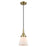 Innovations Caden Cone 6" Cord Mini Pendant, Antique Brass/White - 447-1P-AB-G61