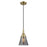 Innovations Caden Cone 6" Cord Mini Pendant, Antique Brass/Smoke - 447-1P-AB-G63
