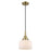 Innovations Caden Bell 8" Cord Mini Pendant, Antique Brass/White - 447-1P-AB-G71