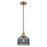 Innovations Caden Bell 8" Cord Mini Pendant, Antique Brass/Smoke - 447-1P-AB-G73