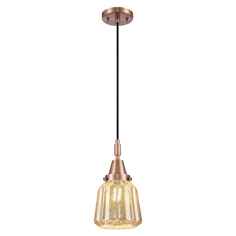 Innovations Caden Chatham 7" Cord Mini Pendant, Copper/Mercury - 447-1P-AC-G146