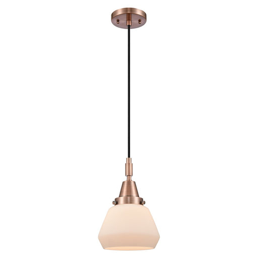 Innovations Caden Fulton 1Lt 7" Cord Mini Pendant, Copper/White - 447-1P-AC-G171