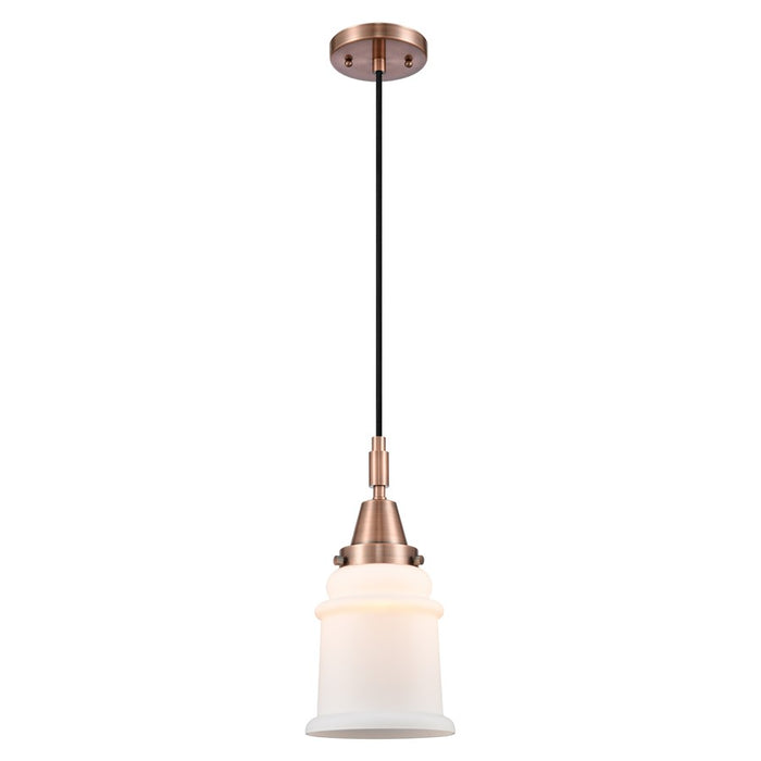 Innovations Caden Canton 1Lt 6" Cord Mini Pendant, Copper/White - 447-1P-AC-G181