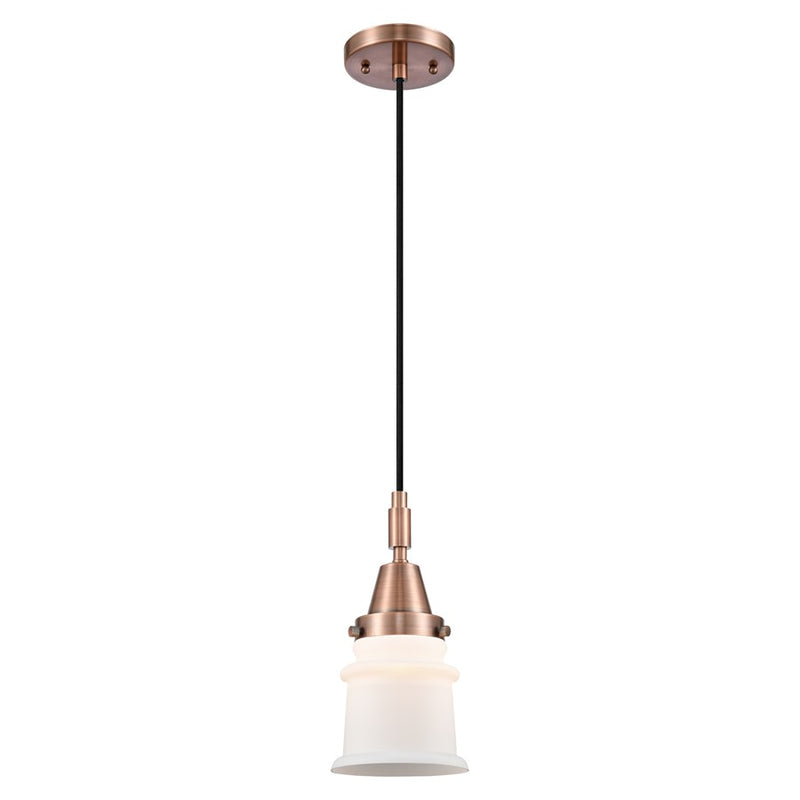 Innovations Caden Canton 5" Cord Mini Pendant, Copper/White
