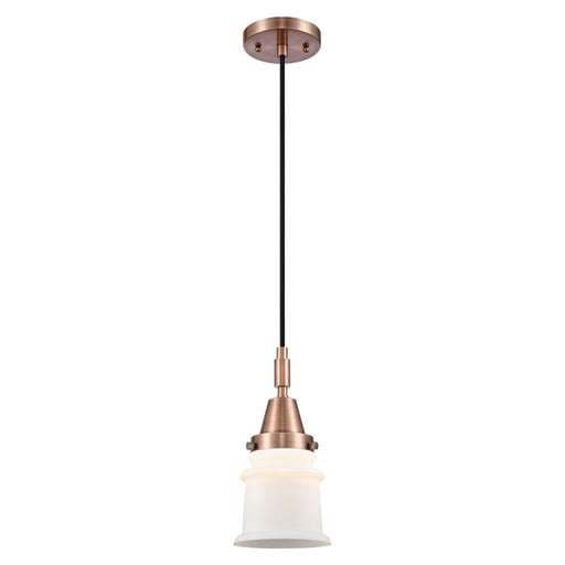 Innovations Caden Canton 5" Cord Mini Pendant, Copper/White