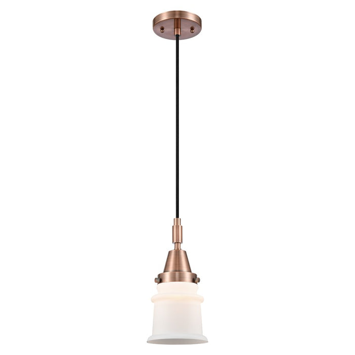 Innovations Caden Canton 5" Cord Mini Pendant, Copper/White