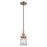 Innovations Caden Canton 5" Cord Mini Pendant, Copper/Clear - 447-1P-AC-G182S