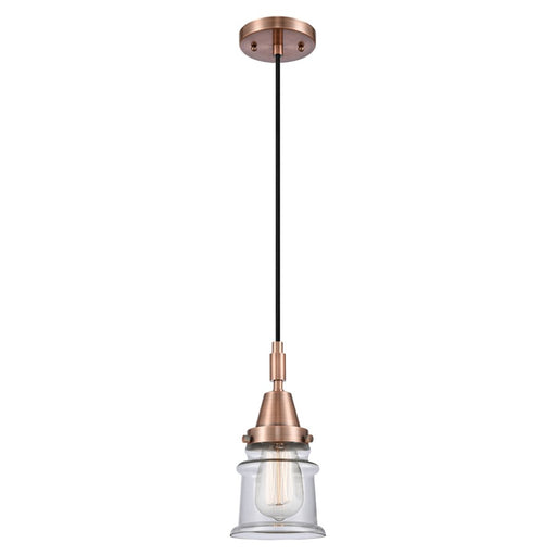 Innovations Caden Canton 5" Cord Mini Pendant, Copper/Clear - 447-1P-AC-G182S