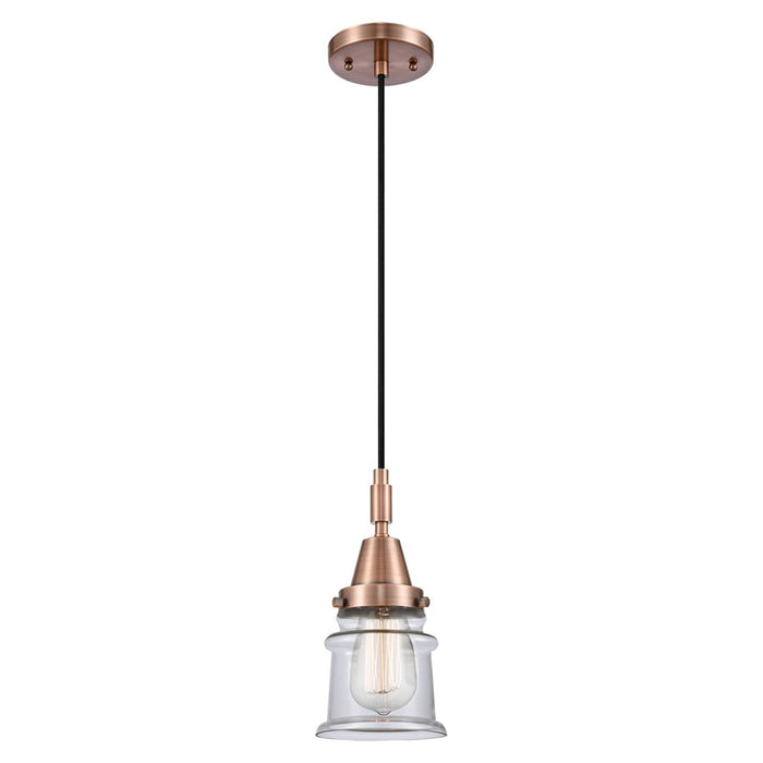 Innovations Caden Canton 5" Cord Mini Pendant, Copper/Clear - 447-1P-AC-G182S