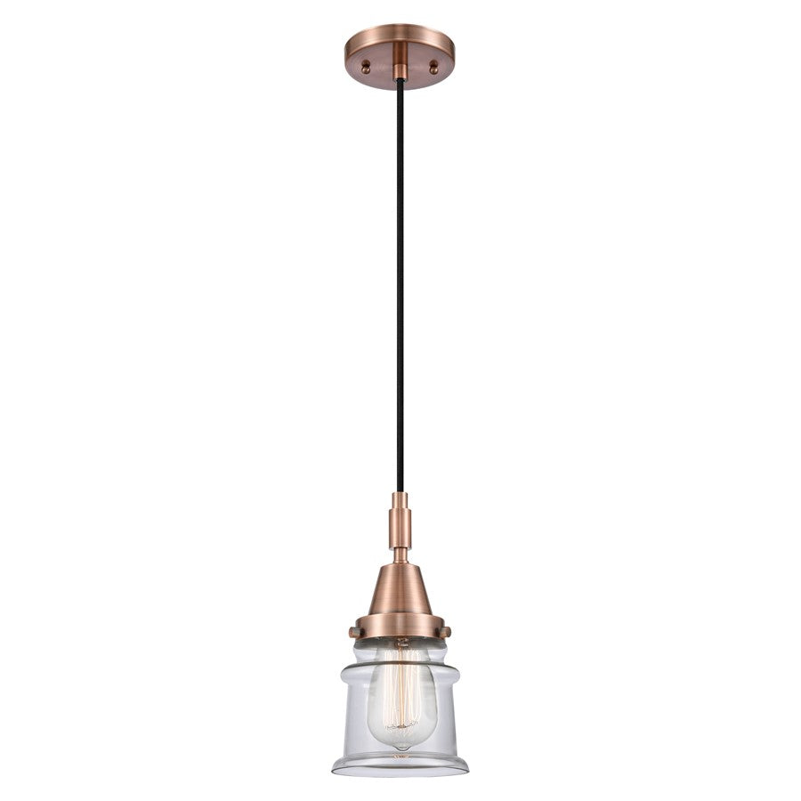 Innovations Caden Canton 5" Cord Mini Pendant, Copper/Clear - 447-1P-AC-G182S