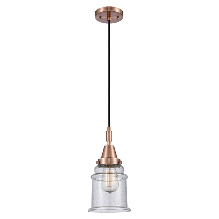 Innovations Caden Canton 1Lt 6" Cord Mini Pendant, Copper/Seedy - 447-1P-AC-G184