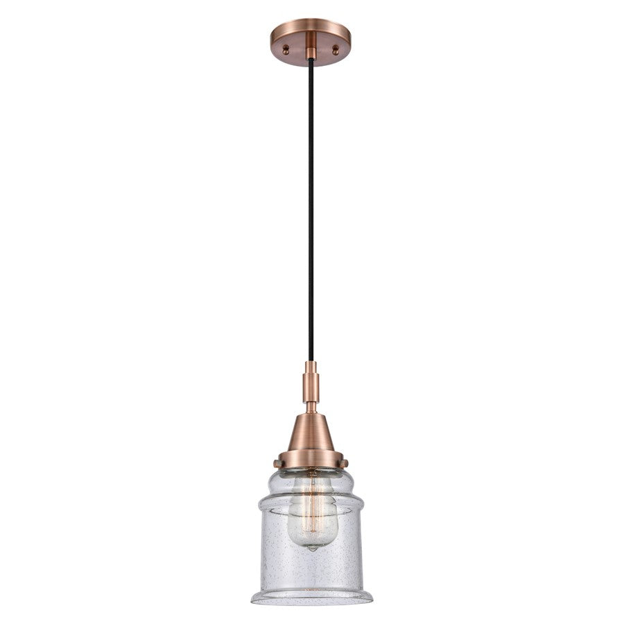 Innovations Caden Canton 1Lt 6" Cord Mini Pendant, Copper/Seedy - 447-1P-AC-G184
