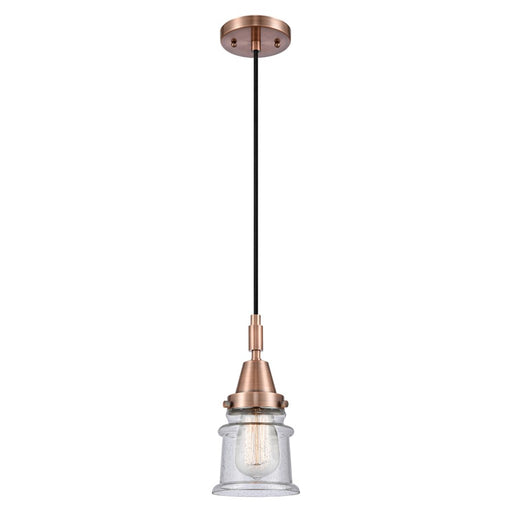 Innovations Caden Canton 5" Cord Mini Pendant, Copper/Seedy - 447-1P-AC-G184S