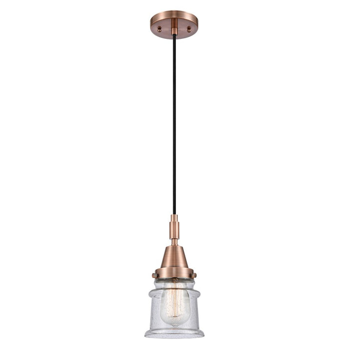Innovations Caden Canton 5" Cord Mini Pendant, Copper/Seedy - 447-1P-AC-G184S