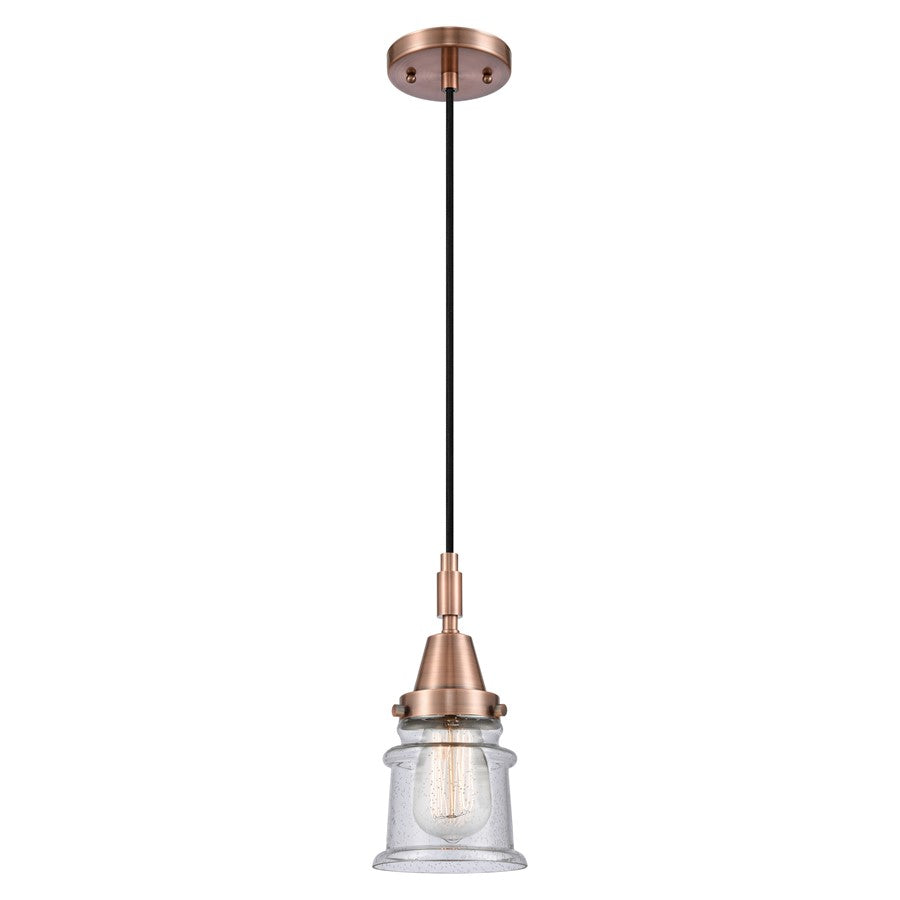 Innovations Caden Canton 5" Cord Mini Pendant, Copper/Seedy - 447-1P-AC-G184S