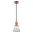 Innovations Caden Bellmont 7" Cord Mini Pendant, Copper/Clear - 447-1P-AC-G192