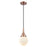 Innovations Caden Beacon 6" Cord Mini Pendant, Copper/White - 447-1P-AC-G201-6
