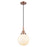 Innovations Caden Beacon 8" Cord Mini Pendant, Copper/White - 447-1P-AC-G201-8