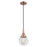 Innovations Caden Beacon 6" Cord Mini Pendant, Copper/Clear - 447-1P-AC-G202-6
