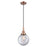 Innovations Caden Beacon 8" Cord Mini Pendant, Copper/Clear - 447-1P-AC-G202-8