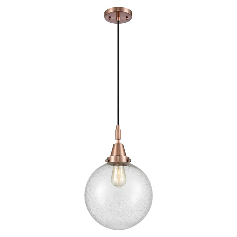 Innovations Caden Beacon 10" Cord Mini Pendant, Copper/Seedy - 447-1P-AC-G204-10