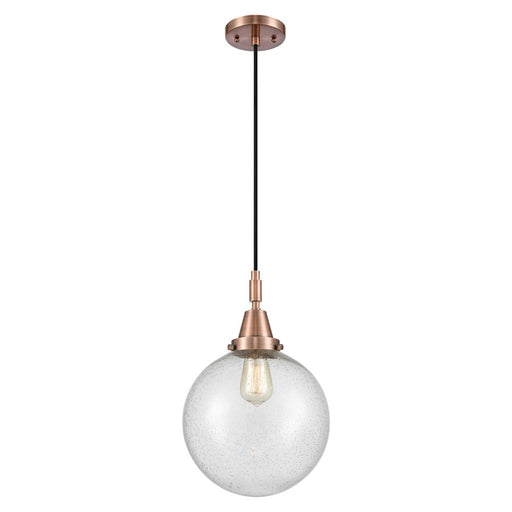 Innovations Caden Beacon 10" Cord Mini Pendant, Copper/Seedy - 447-1P-AC-G204-10