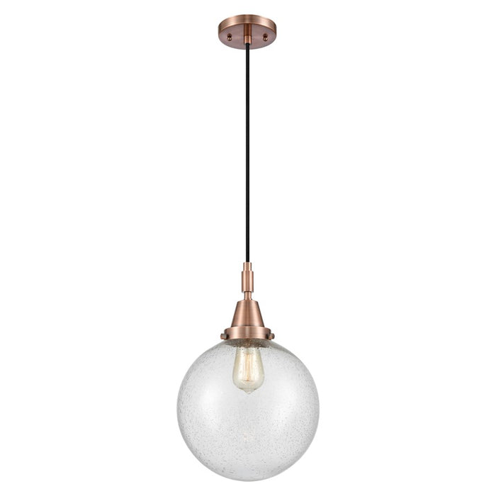 Innovations Caden Beacon 10" Cord Mini Pendant, Copper/Seedy - 447-1P-AC-G204-10