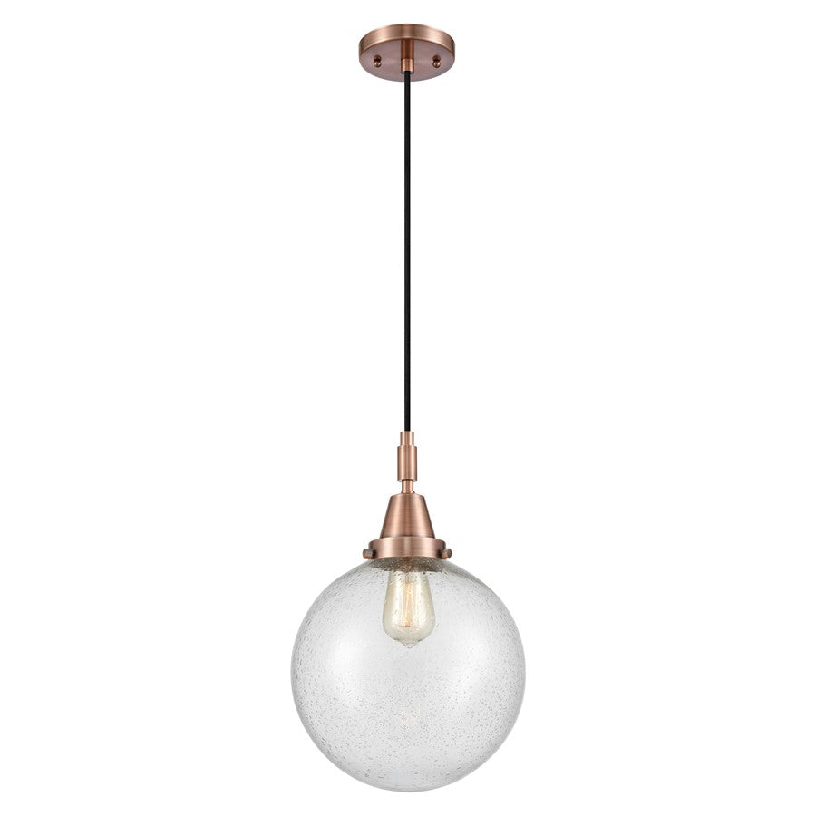 Innovations Caden Beacon 10" Cord Mini Pendant, Copper/Seedy - 447-1P-AC-G204-10