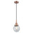 Innovations Caden Beacon 6" Cord Mini Pendant, Copper/Seedy - 447-1P-AC-G204-6