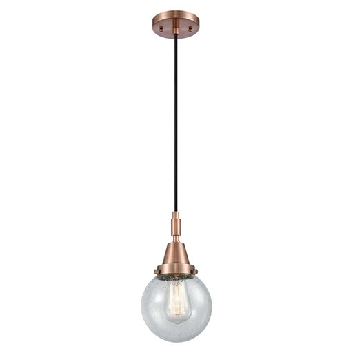 Innovations Caden Beacon 6" Cord Mini Pendant, Copper/Seedy - 447-1P-AC-G204-6