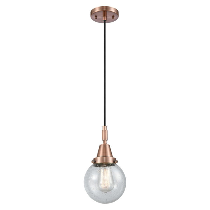 Innovations Caden Beacon 6" Cord Mini Pendant, Copper/Seedy - 447-1P-AC-G204-6