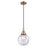 Innovations Caden Beacon 8" Cord Mini Pendant, Copper/Seedy - 447-1P-AC-G204-8
